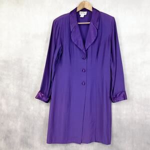Vintage Alix Taylor Womens Shirt Dress Size 10 Retro 80s Purple‎ Minimal READ